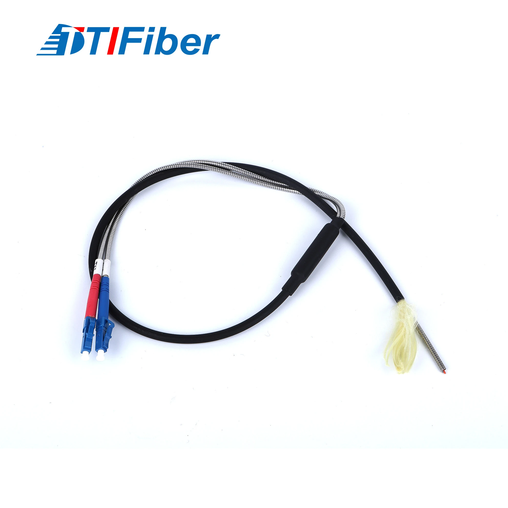 Armored fiber optic patch cord with stainless steel spiral armor