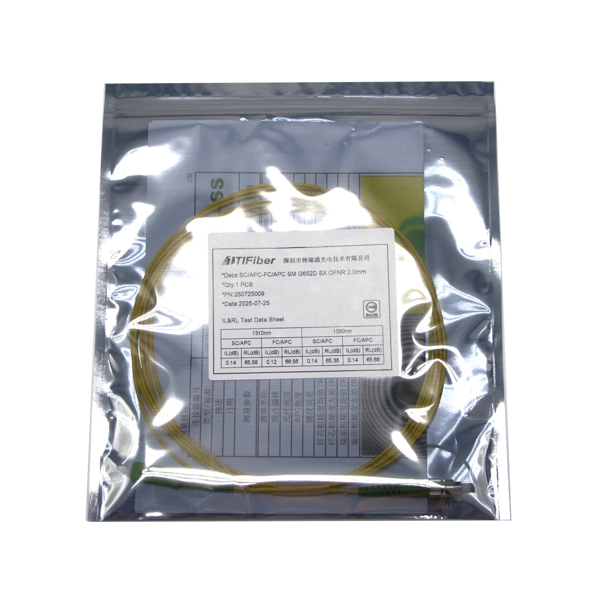 GJYXFHA duct drop cable with APL moisture barrier layer visible