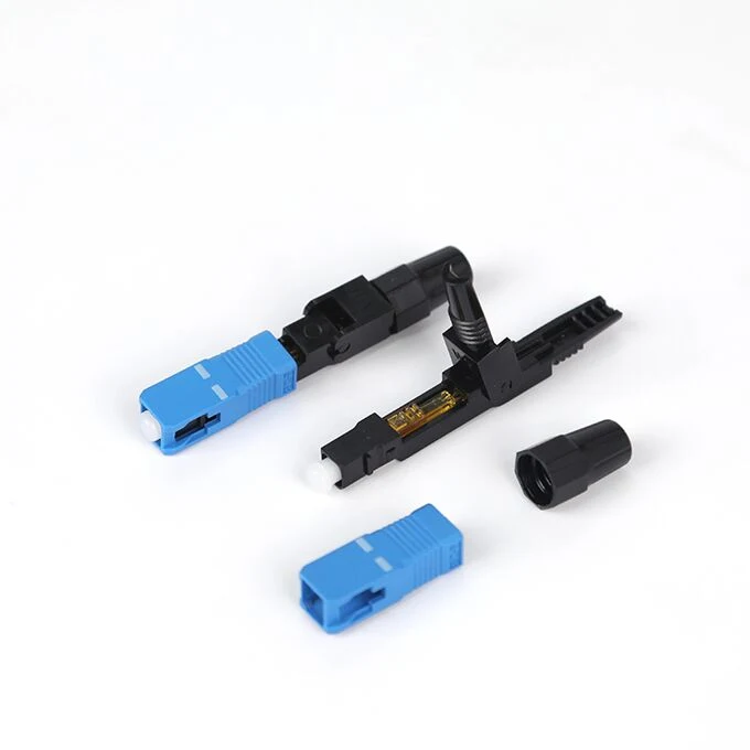 SC fiber optic connector APC with green housing